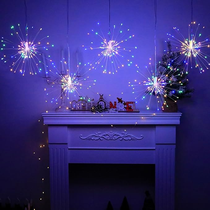 10 Pcs Total 1000 LED Firework Copper Wire Lights, 8 Modes Fairy Twinkle Lights Plug in String Lights 1M/3.3FT | Lumora