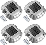 VOLISUN Solar Deck Driveway Dock Lights,Solar Pathway Lights,White 4 Pack