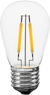 Novelty Lights Outdoor String Light Dual-Filament Replacement Bulbs, 25 Pack S14 LED Edison Shatterproof Plastic | Lumora