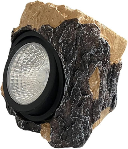 Kisangel Solar Yard Lights Solar Pathway Lights Resin Stump Shape Waterproof for Garden Lawn Walkway Patio Decor