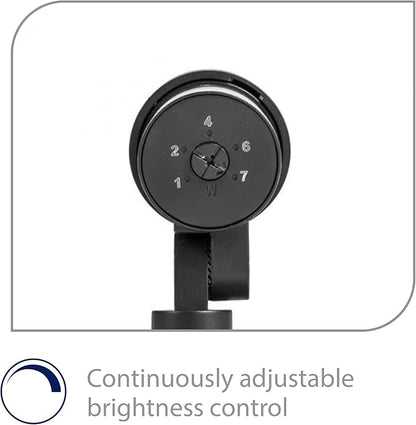 WAC Landscape Lighting, LED 12V Small Size Accent Light with Adjustable Beam Angle and Integral Brightness Control 50-420 Lumens 2700K Warm Built-in LED in Black