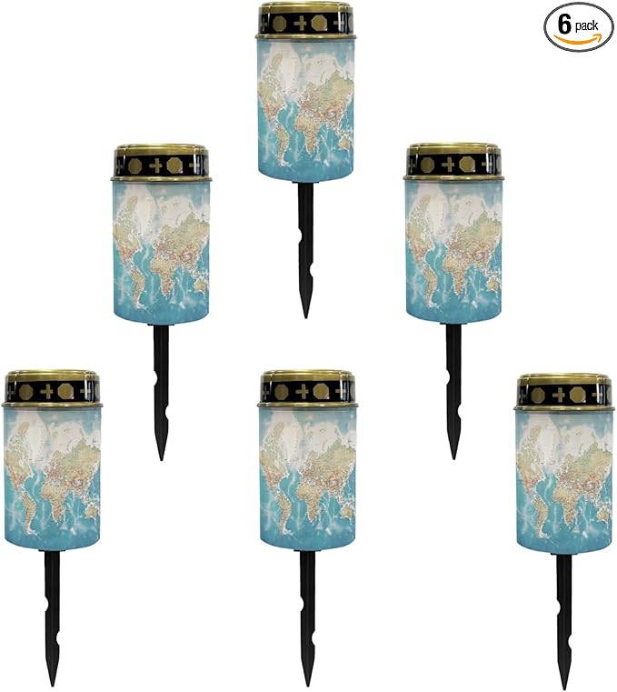 Map Solar Outdoor Lights,Solar Stake Lights Waterproof Solar Pathway Lights Landscape Lighting Solar Lantern Outdoor Garden Decorations for Yard Patio Tabletop