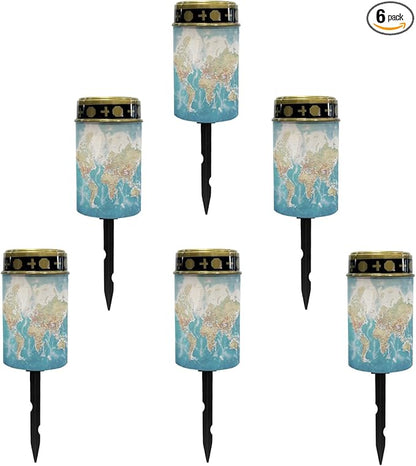 Map Solar Outdoor Lights,Solar Stake Lights Waterproof Solar Pathway Lights Landscape Lighting Solar Lantern Outdoor Garden Decorations for Yard Patio Tabletop