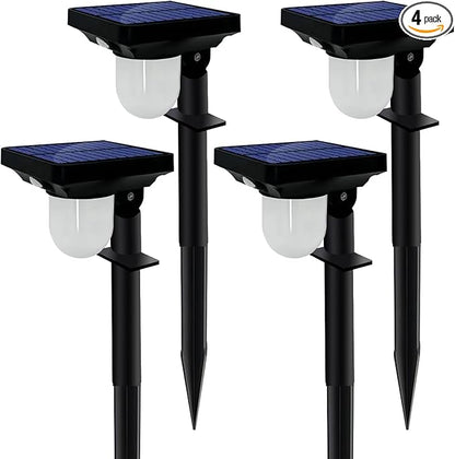 S NMT Solar Landscape Spotlight, 4 Pack IP65 Waterproof Outdoor Garden Solar Powered Pathway Light Motion Sensor Path Lighting for Yard, Patio, Pathway