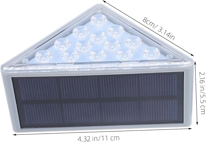 STOBAZA Solar Step Light Outdoor Sturdy Triangle Led Garden Pathway Lights