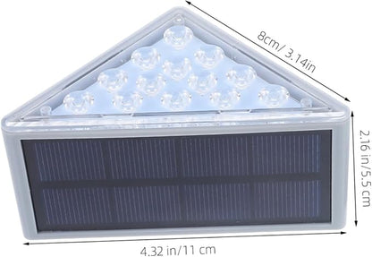 STOBAZA Solar Step Light Outdoor Sturdy Triangle Led Garden Pathway Lights