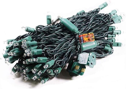 100 Counts Warm White LED Christmas Lights – 50ft 5mm White Christmas Lights Outdoor Commercial Grade Waterproof, Indoor Christmas Tree Decorations, Green Wire Mini String Lights, UL, IP:65