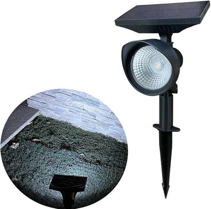 6500k,Solar Warm White Spot Lights Outdoor 2PK, Solar Powered LED 2800K Landscape Lighting Low Voltage IP65 Waterproof Auto On/Off Spotlights for Outside Garden Yard Landscape