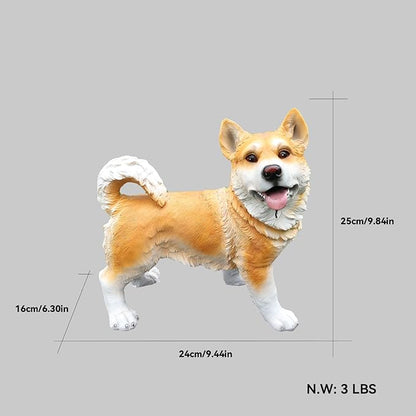 Outdoor Husky Dog Statue with Interchangeable Welcome Sign and Detachable Solar Lantern –LED Light Garden Dog Sculpture Décor, Cute Puppy Design for Yard, Porch, Gift
