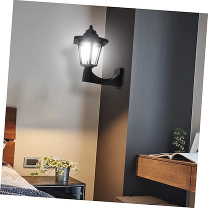 DOITOOL 6pcs Solar Powered Vintage Hexagonal Wall Light Decorative Outdoor Lamp for Garden and Terrace High Brightness Light
