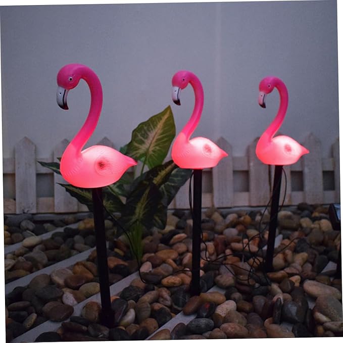 NUOBESTY Flamingo Solar Garden Lights Outdoor Stake Decorative Lighting for Patio and Walkway Unique Led Landscape Decor Way