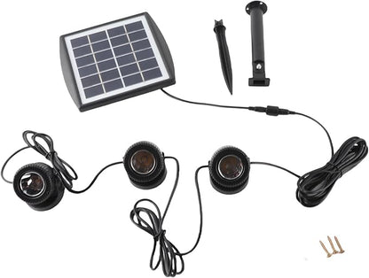 Zerodis Solar Outdoor In Ground Lights LED Solar Pathway with 3 Adjustable Heads for Landscape and Yard Use Garden Outdoor Gardening (Warm White)