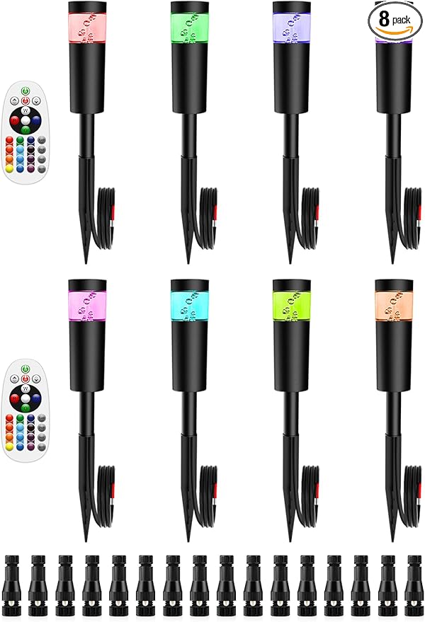 5W RGBW Low Voltage Landscape Pathway Lights with Connectors 12V Outdoor Color Changing Landscape Lighting LED | Lumora