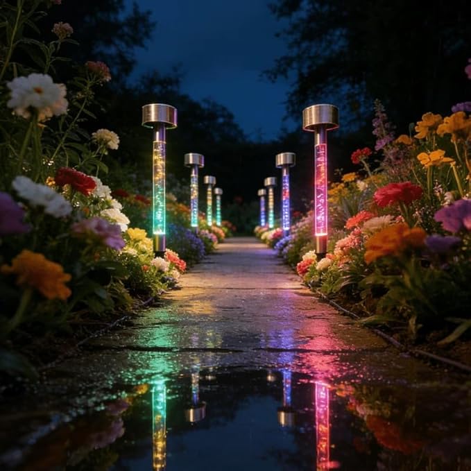 8/4-Piece Options | Solar Bubble Ambient Light Set: Colorful LED Acrylic, IP55 Waterproof, Perfect for Garden, Lawn, Path & Patio Party Decoration.