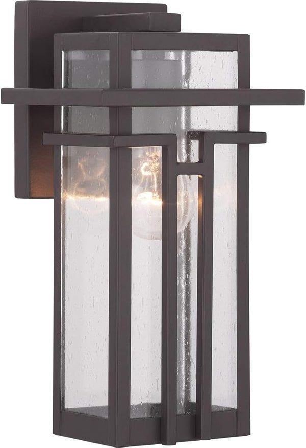 Progress Lighting Boxwood Collection 1-Light Clear Seeded Glass Craftsman Outdoor Small Wall Lantern Light Antique | Lumora