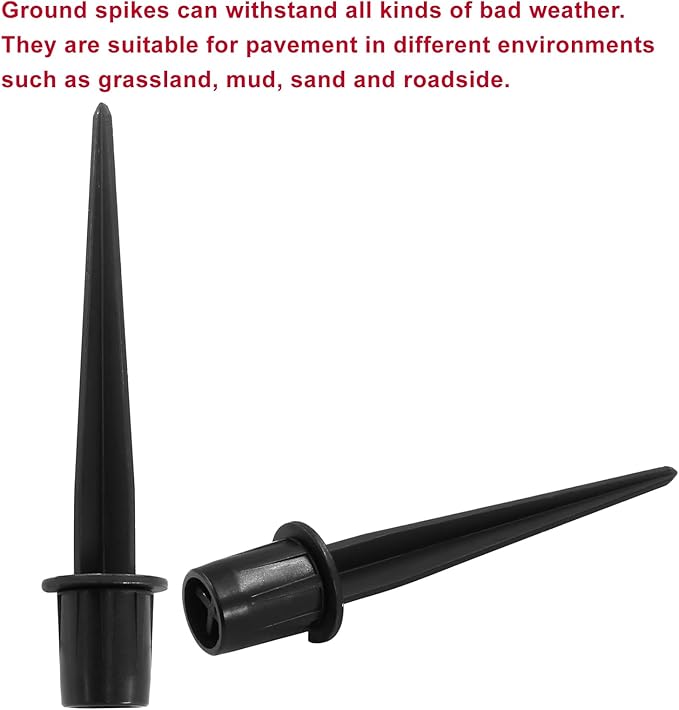Biaungdo 8 Pack Metal Stakes, 5.3 Inch Solar Light Replacement Stakes, Black Outdoor Ground Stake for Yard Landscape Garden Pathway Patio Lamps Pole