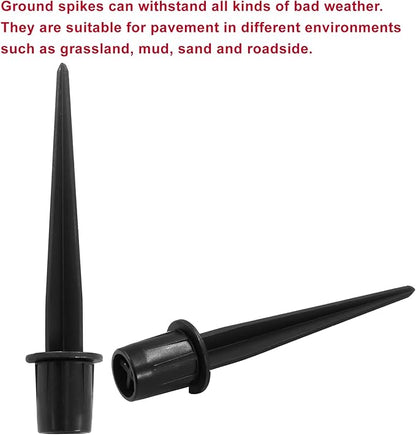 Biaungdo 8 Pack Metal Stakes, 5.3 Inch Solar Light Replacement Stakes, Black Outdoor Ground Stake for Yard Landscape Garden Pathway Patio Lamps Pole
