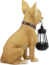 Ebros Picante Mexican Chihuahua Dog Decor Path Lighter Statue 12.5" Tall with Solar LED - Garden Figurine Light | Lumora