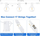 100ft Outdoor G40 LED Globe String Lights Dimmable Shatterproof Waterproof Light Strings with 52 Bulbs Connectable | Lumora