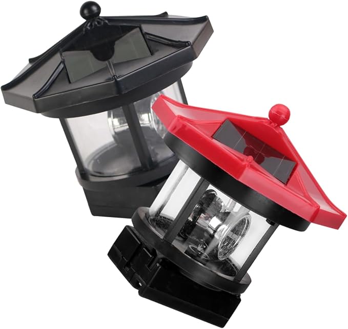 Solar Lighthouse Rotating Lamp Led Solar Powered Outdoor Garden Light for Decorative Lighting