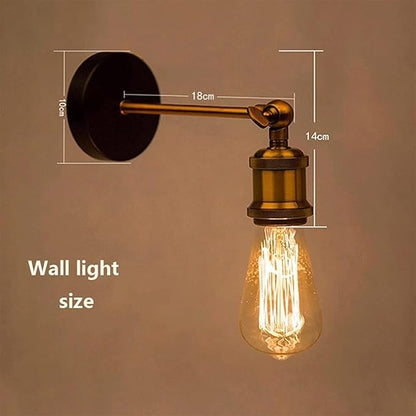 Small Wall Sconce, Vintage Adjustable Swing Arm Wall Lamp, Rotatable Farmhouse Wall Light, Industrial Edison Lamp Deco Lighting Fixture for Reading, Hallway, Aisle, Cafe Shop, Cellar