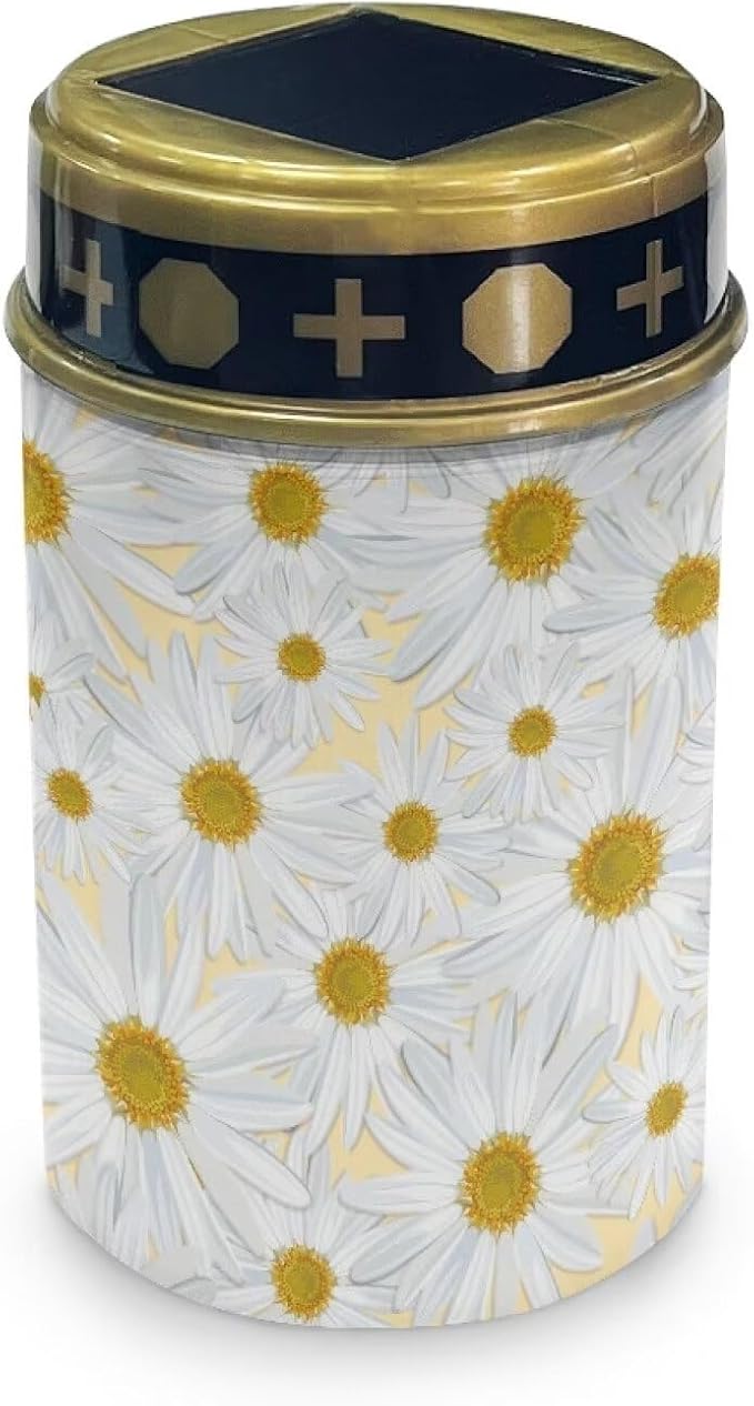 White Daisy Cemetery Solar Lights Solar Outdoor Lights Solar Lights Grave Decorations for Cemetery Mom Landscape Path Lights LED Solar Power