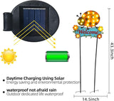 Garden Stakes Decorative 43.3inch with Large Metal Welcome Sign, Solar Pathway Lights Outdoor Waterproof with 18 | Lumora