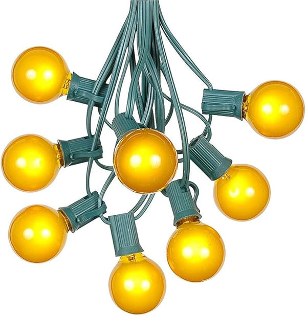 100 Foot G40 Outdoor Patio String Lights with 125 Yellow Globe Bulbs – Indoor Outdoor String Lights – Market Bistro | Lumora