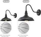 14in Outdoor Gooseneck Light Fixture for Porch, Large Exterior Barn Light with Wall Mount, Black Industrial | Lumora