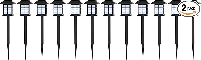 Pure Garden Solar Powered Lights (Set of 6)- LED Outdoor Stake Spotlight Fixture for Gardens, Pathways, and Patios | Lumora