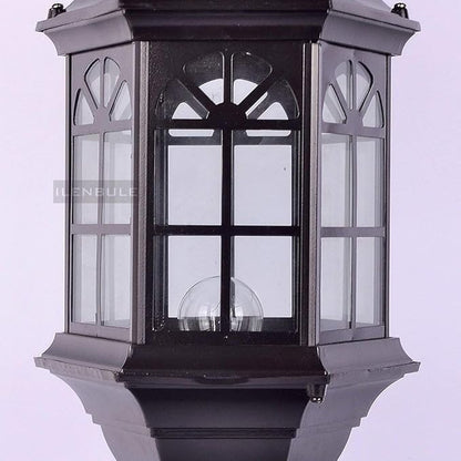 Lights Outdoor 54CM Modern Simple Waterproof Desk Table Creative Black Glass Outdoor Table Lamp Column Lamp Lawn Lights Street Post Light Edison E27 Decoration for Patio Villa Fence Gate Stadium