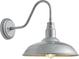 10in Dome Outdoor Gooseneck Barn Light Sliver Exterior Patio Wall Lantern Farmhouse Style Galvanized Outdoor Porch | Lumora