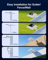 8 Pack Solar Powered Gutter Lights Outdoor Decorative Waterproof 12 LEDs Yard Lamp for Fence, Railing, Outside | Lumora