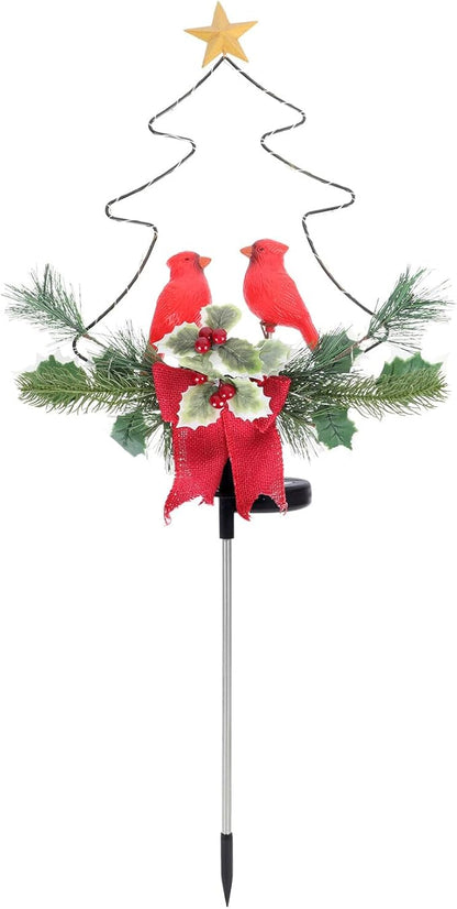 Toyvian Red Bird Solar LED Landscape Path Light Waterproof Outdoor Garden Decor Xmas Yard Lamp Solar Powered Decorative Night Lamp
