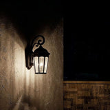 Kichler Courtyard 26.5" 3 Light Outdoor Wall Light with Clear Seeded Glass in Rubbed Bronze | Lumora