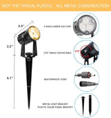 APONUO Metal Outdoor Solar Landscape Lights, Waterproof Spotlight 6-in-1 for Yard Landscape Lighting, Auto On/Off | Lumora