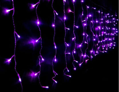 Lainin 3.5M/11ft 96 LED Linkable Fairy Curtain String Light with 8 Modes Control for Indoor/Outdoor/Patio/Wedding/Valentines Day/Christmas Party 4th of July Decor(Purple)
