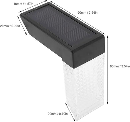 LED Solar Step Light, L Shape, Warm and RGB Color Temperature, Solar Pathway Light - IP65 Waterproof Design, Monocrystalline Charging, Garden Deck Safety Lighting