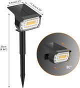 LANSOW Solar Spot Lights Outdoor, [4 Pack/76 LED] 2-in-1 Solar Landscape Spotlights, 3 Modes IP65 Waterproof Dusk | Lumora