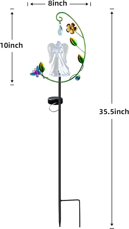 Solar Angel Light for Cemetery Decor - Color Changing Memorial Gift, Outdoor Garden Stake Light for Grave, Yard, Patio - Waterproof Sympathy Decoration with LED