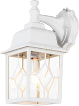 LIT-PaTH Dusk to Dawn Outdoor Wall Lantern, White Large Exterior Wall Light Fixture, E26 Base, Anti-Rust Aluminum | Lumora