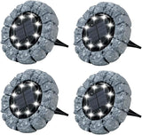 Bell+Howell Disk Lights Solar Ground Lights Stone Dark Gray -Upgraded Wireless Solar Garden - Outdoor Path Light | Lumora