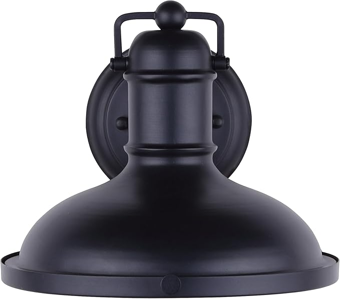 Canarm Marcella 1-Light Outdoor Wall Light Black Down Light with Frosted Glass Panel, Modern Farmhouse Lighting for Porch, Patio and Outdoor Entryway