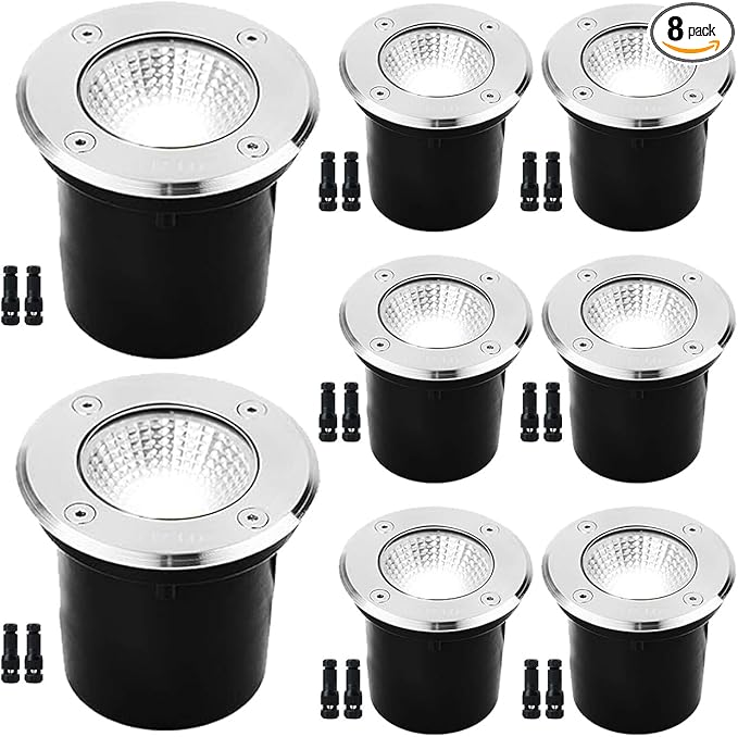 Low Voltage Landscape Lighting,Outdoor Landscaep Well Light,12W 12-24V AC/DC In-Ground Garden Light 5000K Daylight | Lumora