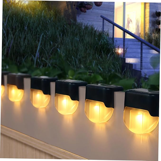 POPETPOP Solar Powered Stair Lamp Outdoor Led Handrail Fence Light Easy Installation Warm Lighting for Steps Decks | Lumora