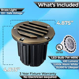 LED Low Voltage Landscape Lighting Well Lights 112 - Solid Brass In Ground Lights - Outdoor Security Flood Light | Lumora