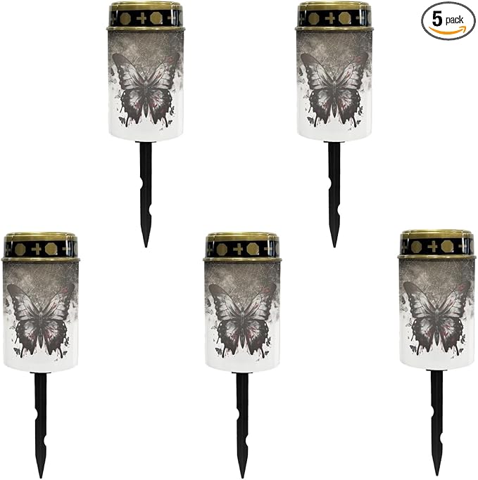 Black Butterfly Outdoor Butterfly Solar Lights Solar Pathway Lights Waterproof Solar Walkway Lights Solar Powered Lantern Landscape Lights Flameless Light