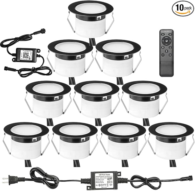 LED Deck Light Kit, 10pcs Φ1.77” WiFi Wireless Smart Phone Control Low Voltage Recessed RGBW Deck Lights with | Lumora