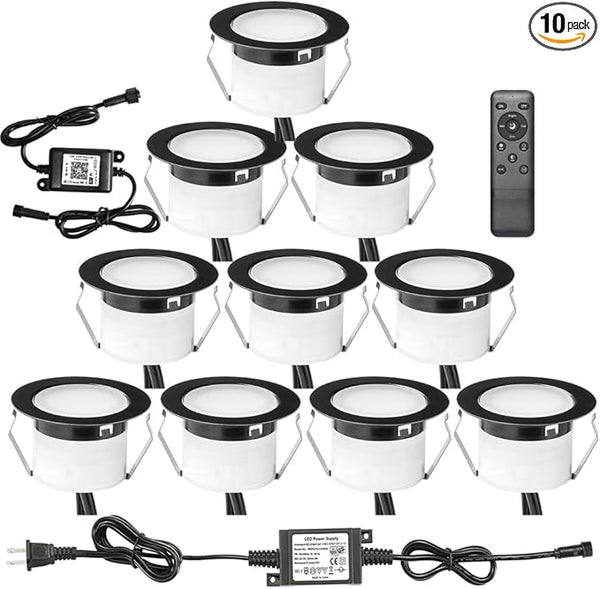 LED Deck Light Kit, 10pcs Φ1.77” WiFi Wireless Smart Phone Control Low Voltage Recessed RGBW Deck Lights with | Lumora