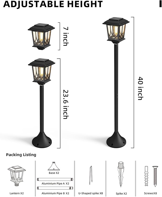 12 Pack Solar Pathway Lights + 2 Pack Solar Lamp Post Lights Outdoor - 14 Piece Bundle for Walkway, Driveway | Lumora